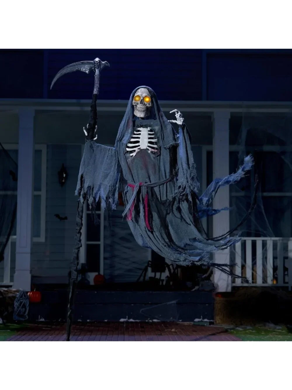 6 Ft Animated Flying Grim Reaper Halloween Decor with Sickle & Spooky Sounds